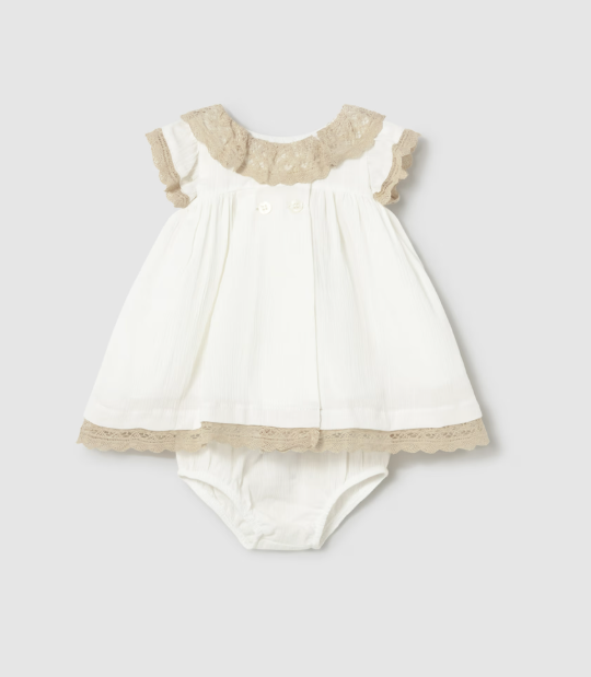 Mayoral Special Occasion Dress & Nappy Cover Style 1888 - Cream